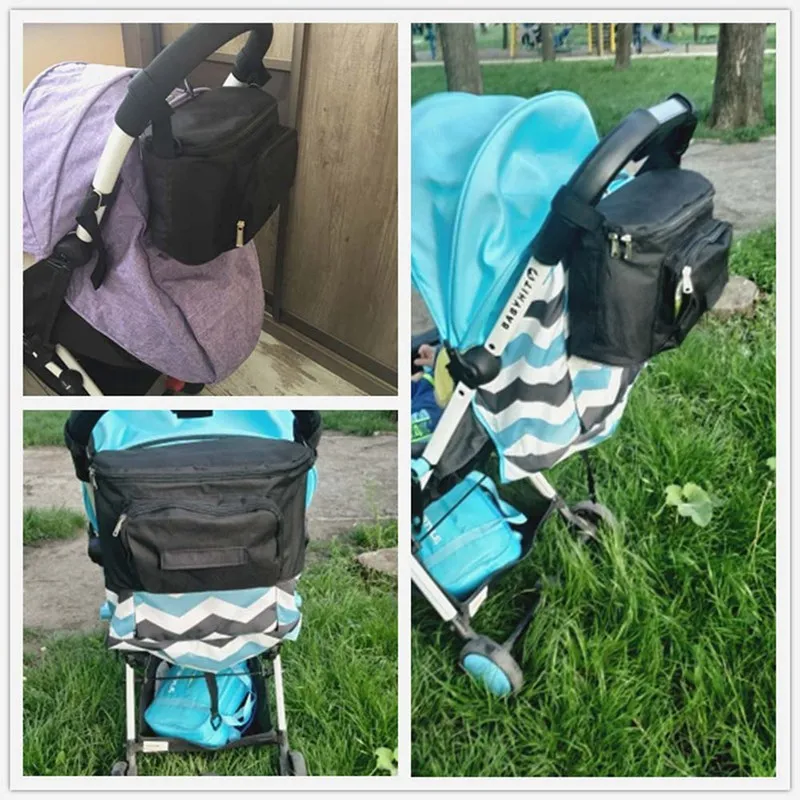 Strollers Organizer Mummy Baby Soild Color Bags Accessories Wheelchair Bag Carriage Buggy Pram Cart Basket Hook Backpack