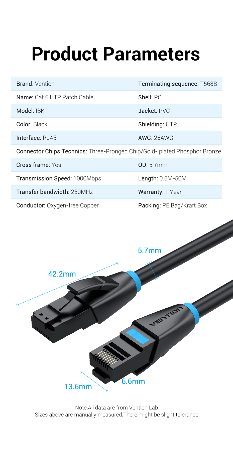 Vention Ethernet Cable Cat6 Lan Cable UTP RJ45 Network Patch Cable 10m 15m For PS PC Internet Modem Router Cat 6 Cable Ethernet