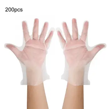 

200pcs/box Disposable Gloves Food Grade Transparent Gloves Thicken Sanitary Plastic Protective Gloves Household Clean Gloves a