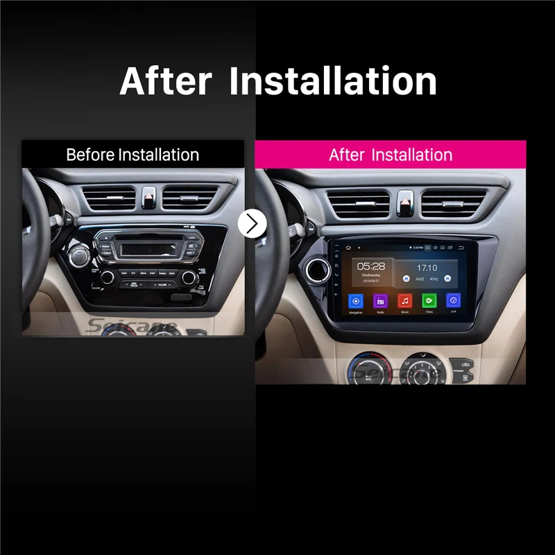Best Seicane Car Radio For 2012 2013-2015 KIA K2 RIO Android 9.0 9 Inch 1din HD Touchscreen GPS Multimedia Player Support Bluetooth 5