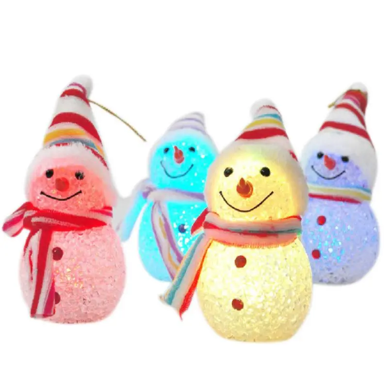 Прохладный Рождество мигающий Рождественская елка висящий Снеговик кукла освещение фестиваль Украшение Подарок новогодний орнамент