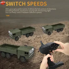 Children Chrismass Gift Large Military Radio Control Truck 2.4G Loading 6WD 6 Wheel RC Army Truck Toys Rock Crawler Electric Toy