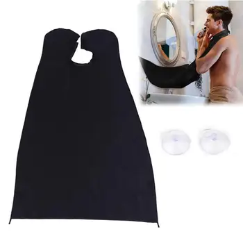 

Black Durable Waterproof Beard Shaving Apron Hairdresser Home Tool Facial Hair Trimmings Catcher Cleaning Protecter For Men