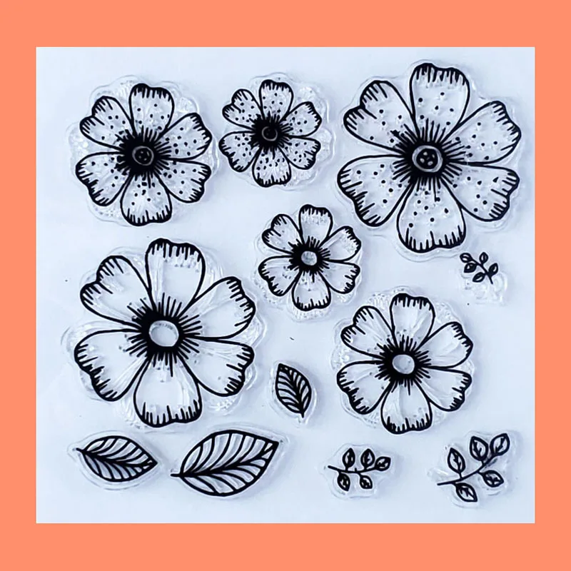 

ZATWBS Beautiful flowers Clear Stamps For DIY Scrapbooking/Card Making/Album Decorative Rubber Stamp Crafts
