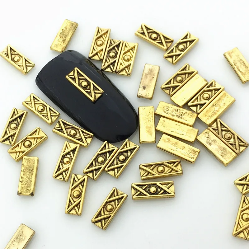 Xingnai стиль керамические чашки для ногтей DIY Ювелирные изделия Сплав металлическая нить прямоугольные золотые стержни роспись ногтей