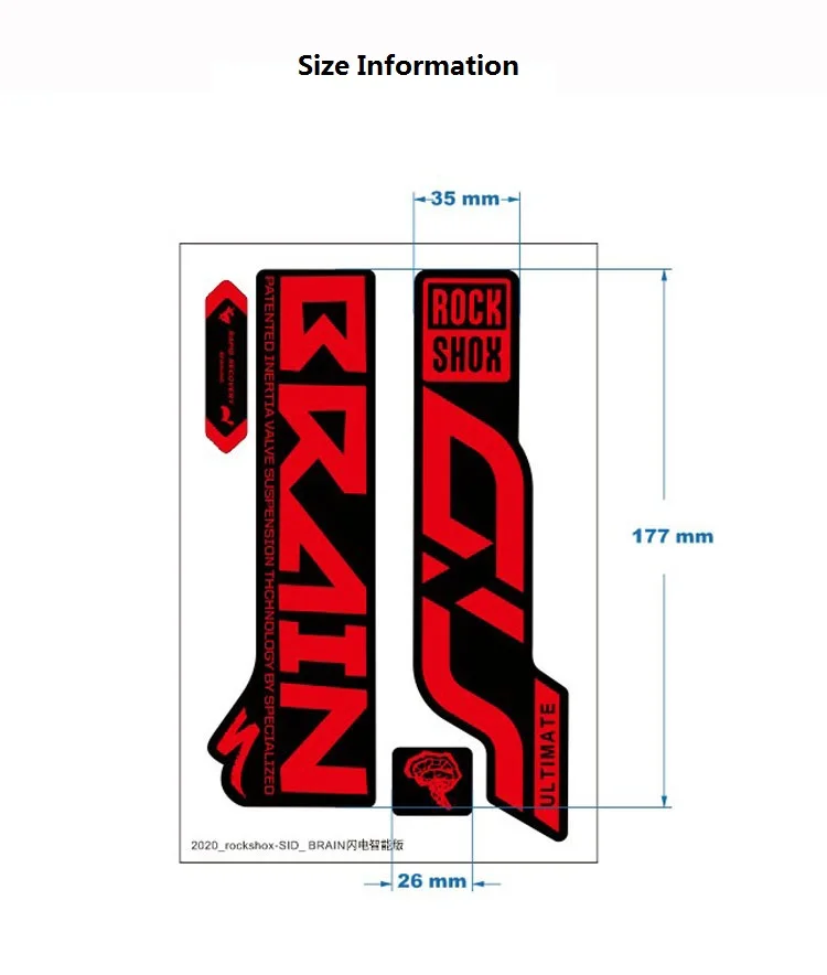 ROCKSHOX SID Brain передняя вилка наклейка горный велосипед MTB Велоспорт наклейка, подходит для 2" 27" 29"