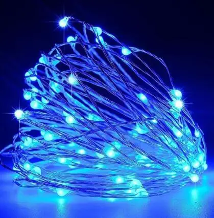 Blue Рождественский подарок, Рождественское украшение для дома, светильник, гирлянда для рождественской елки, украшение для рождественской елки, новогодний декор - Color: Blue
