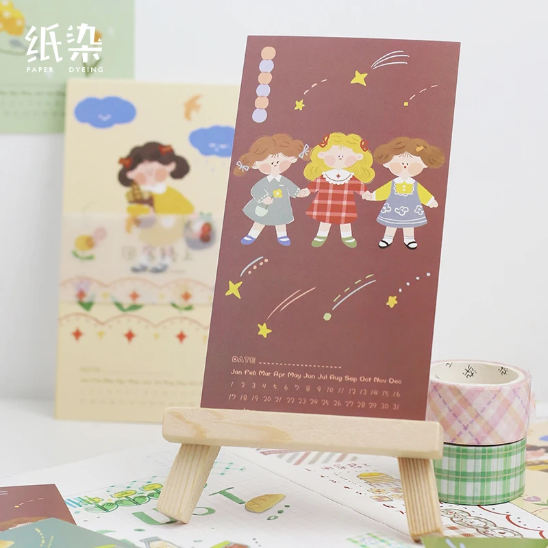 20 Sheets Animals Calendar Stationery Index Decorative Stickers Scrapbooking Label Calendar Sticker DIY Work Schedule Calendar