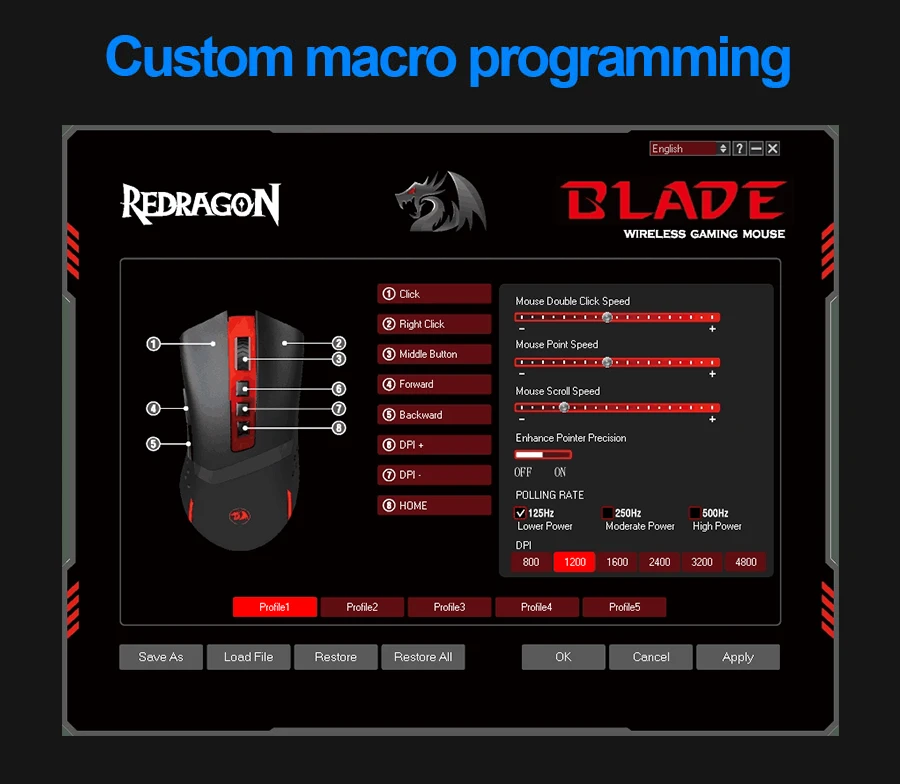 Redragon Blade M692 USB Беспроводная программируемая игровая мышь 4800 dpi 9 Кнопок эргономичная для overwatch геймерские мыши ноутбук компьютер