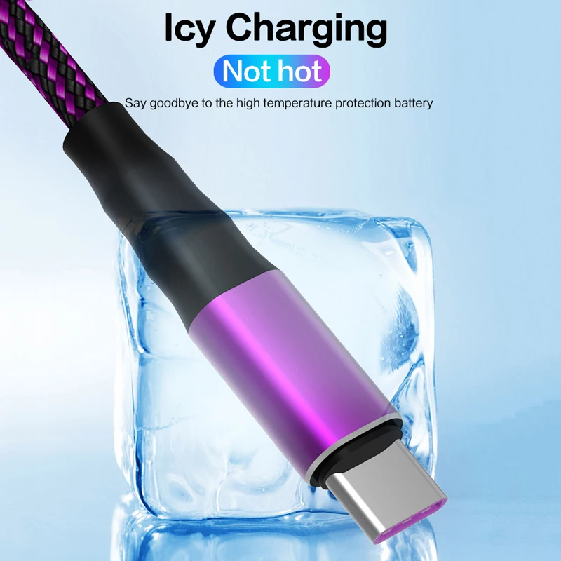 OTTWN USB кабель 5A супер быстрая зарядка линия передачи данных нейлон подготовлено подходит для huawei typec интерфейс мобильного телефона зарядная линия