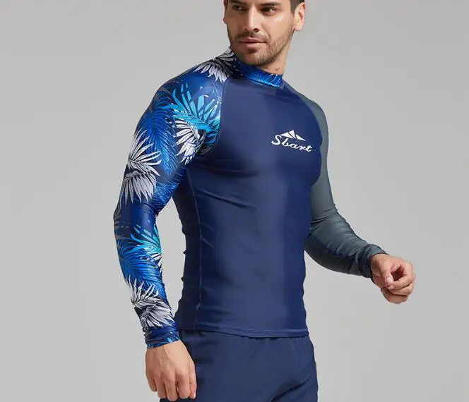 as picture Sbart мужской длинный рукав UPF 50+ Baselayer скины Производительность Fit облегающий спортивный топ черный большой размер - Цвет: as picture