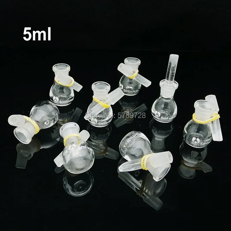 1pc Lab 5ml 10ml 25ml 50ml 100ml Glass Pycnometer Ball-Shape Gravity Bottle Solid pycnometer Laboratory Equipment Glassware Lab Glass Supplies