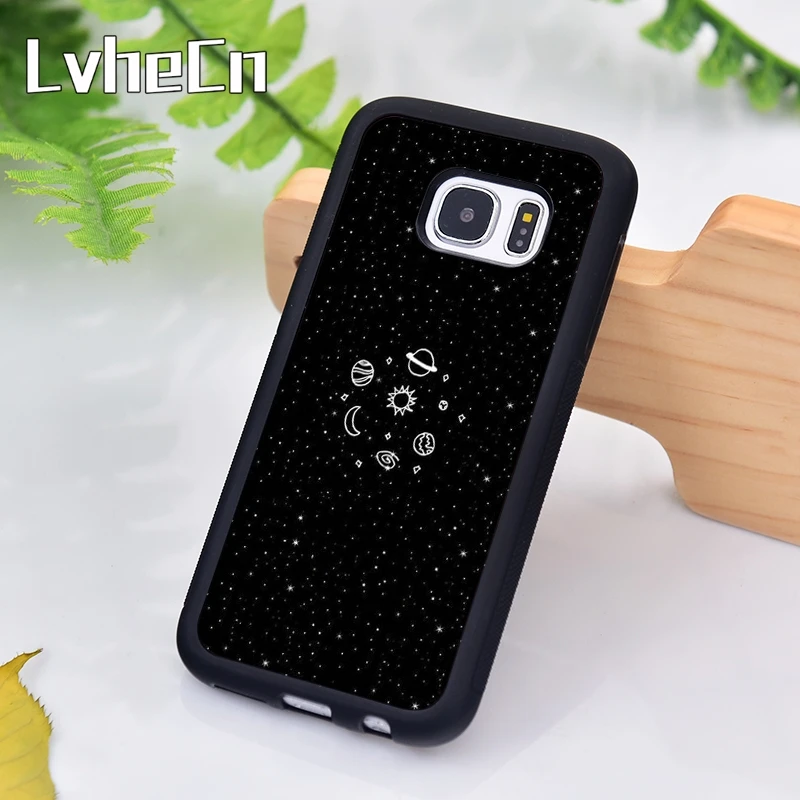 LvheCn космический эскиз Солнце Луна звезды Планеты чехол для телефона samsung Galaxy S9 S8