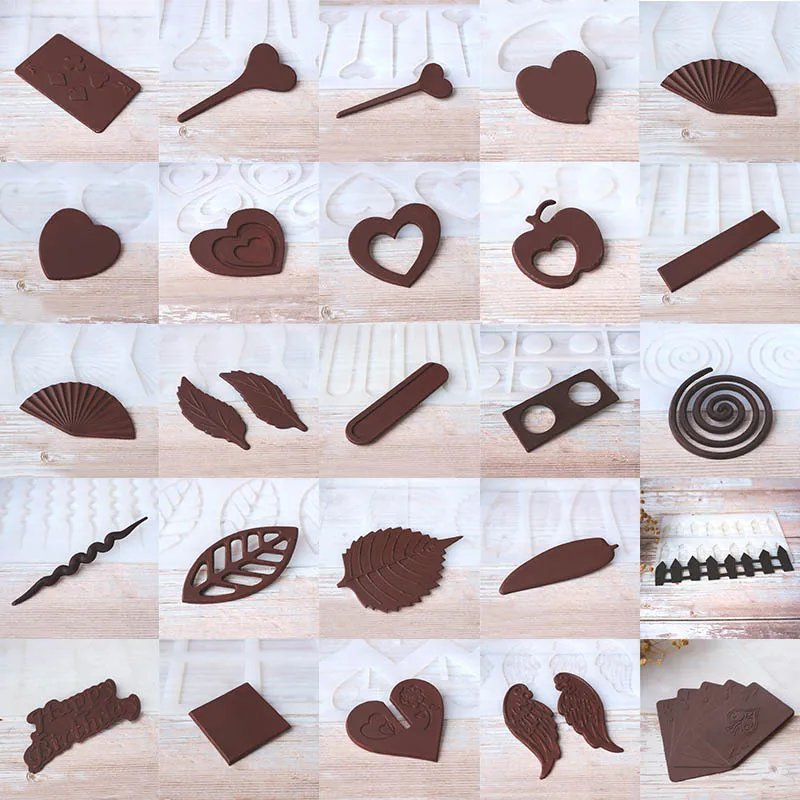 

A variety of shapes leaves loving heart wings Non-stick Silicone Chocolate Mold Ice Molds Cake Mould Bakeware Baking Tools