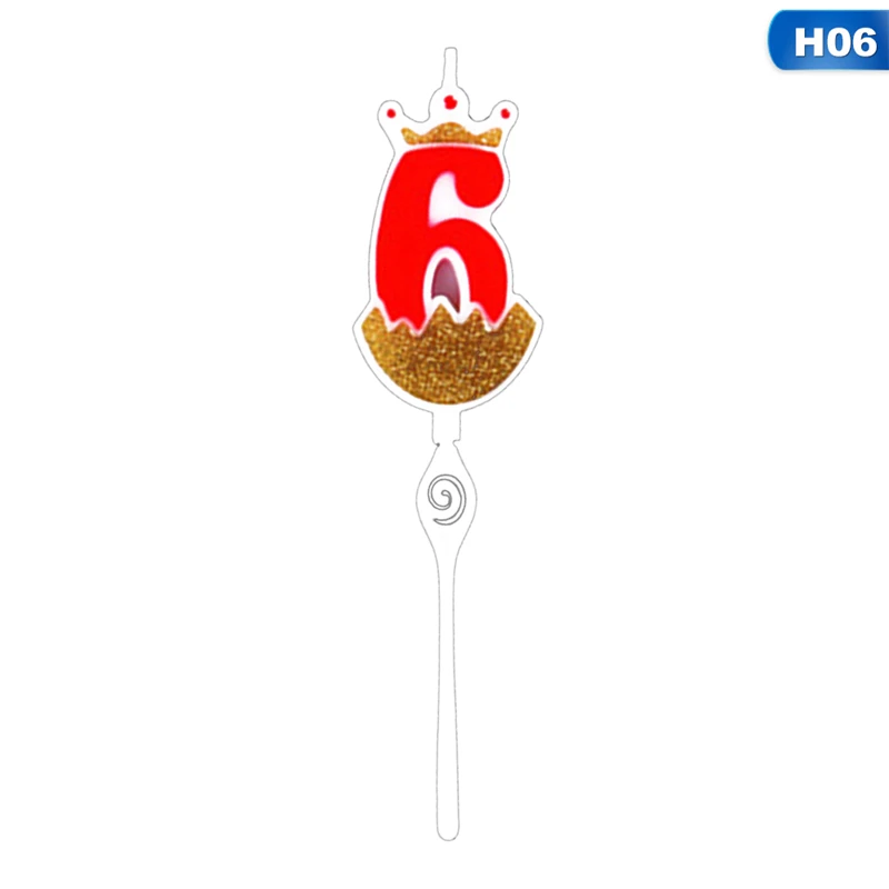 Number 6 Номер корона на день рождения свечи 1 2 3 4 5 6 7 8 9 0 золотого и красного цвета свечи для дня рождения для торта вечерние принадлежности для украшения торта - Цвет: Number 6