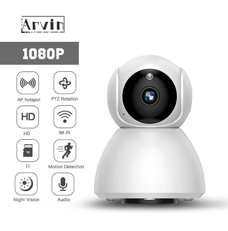 

HD 1080P 720P 2MP Home Security IP Camera Wireless PTZ Mini Surveillance Wifi Camaras Pet CCTV IR Baby Monitor AudioRecord