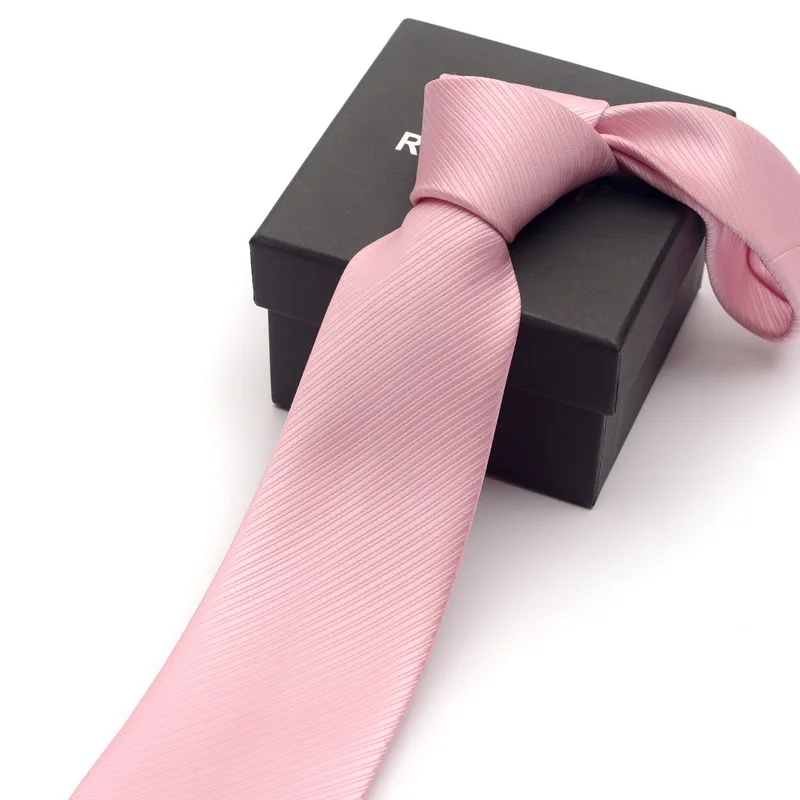 D05 8CM Новинка, брендовый, мужской, высокое качество, модный, 6 см, 8 см, тонкий, розовый, галстук, для клуба, романтической свадьбы, формальный, для шеи, галстук для мужчин с подарочной коробкой - Цвет: D05 8CM
