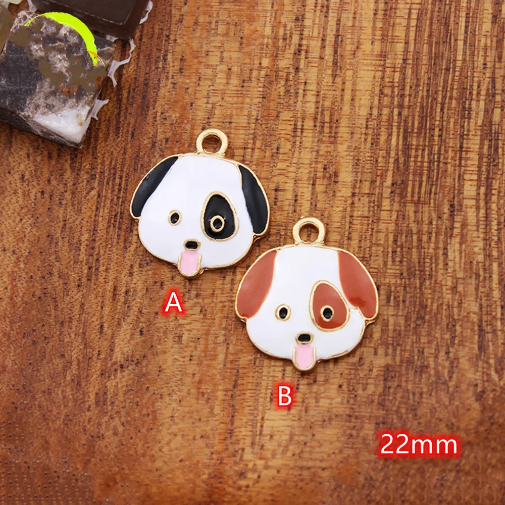 

Puppy enamel charm for jewelry making and crafting 10pcs cute dog Animal earring pendant necklace bracelet charms Metal