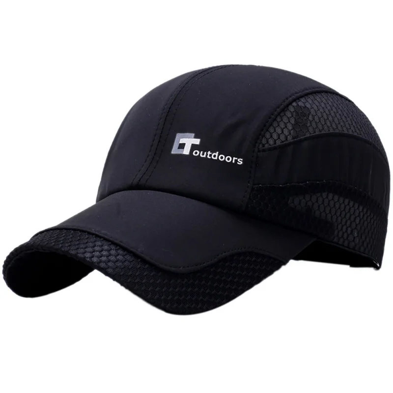 Gorra de malla para hombre y mujer, Bordado de letras, algodón, poliéster, secado rápido, ajustable, Anti-UV, para correr