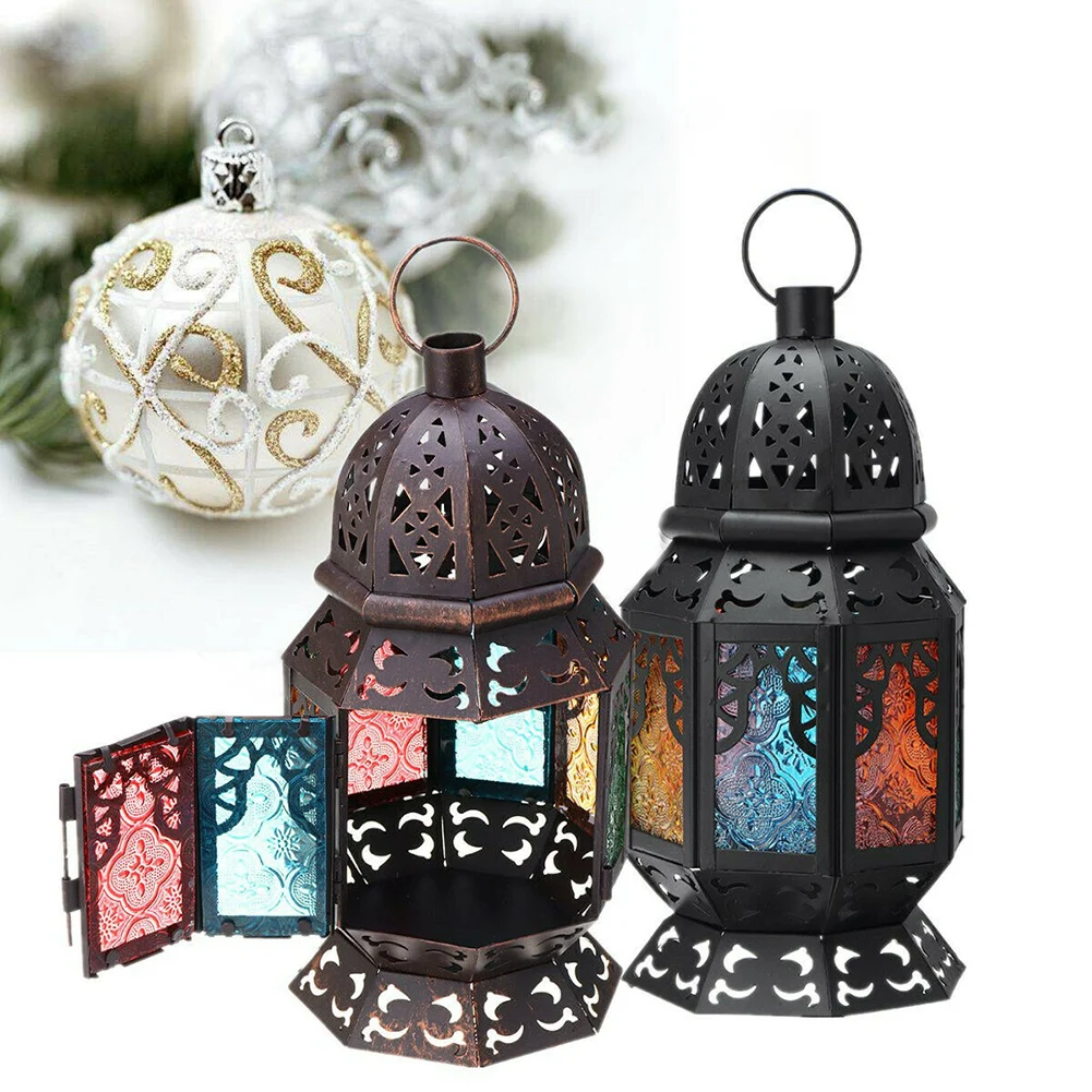 Candle Holder Decorative Wedding Party Courtyard Home Durable Gift Ornament Hanging Iron Art Tea Light European Style Lantern
