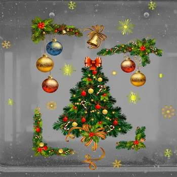 

Merry Christmas Window Wall Sticker Decals Snowflake Santa Claus Home Xmas Decor Wall Decal Sticker Wallpaper Bedroom Decoration