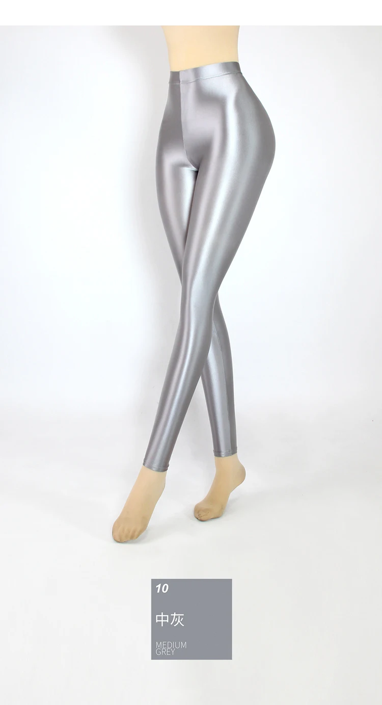 XCKNY new color Satin Glossy silky luster pantyhose sexy high waist tight Capris smooth high elastic Leggings swim glossy pants wide leg trousers