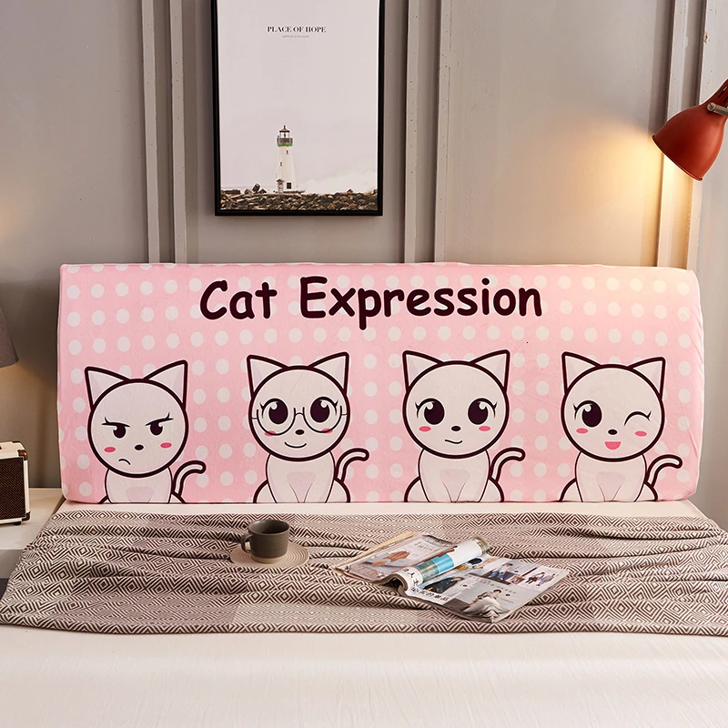 Cartoon Bed Head Protective Cover Crystal Velvet High Elastic Fabric Headboard Cover All-inclusive Bedside Dustproof Cover
