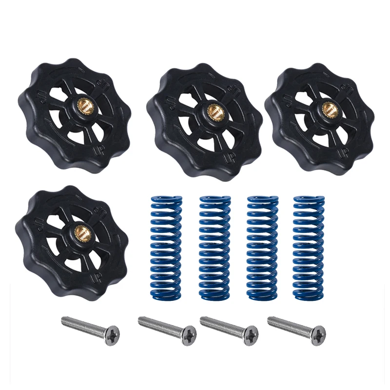 blue springs kit Aokin 3d принтер Выравнивающая гайка модернизированная большая рука твист Авто выравнивание гайки для CR-10/CR-10S 3d принтер - Цвет: blue springs kit
