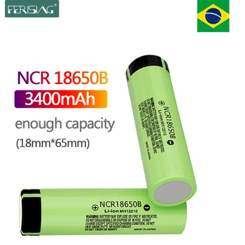

FERISING New 100% Original 18650 battery NCR18650B 3.7v 3400mah Lithium Rechargeable Battery Flashlight toys batteries 18*65mm