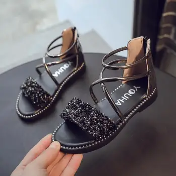

Korean Summer Children Shoes Girls Sandals Sequins Leather Sandals Fashion Baby Toddler Girls Shoes Dance Princess Kids Shoes