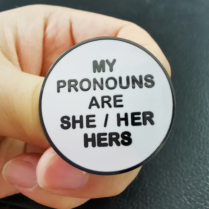 My Pronouns Are She/Her/Hers Enamel Pin Gender identity Badge transgender LGBT jewerly | Украшения и аксессуары