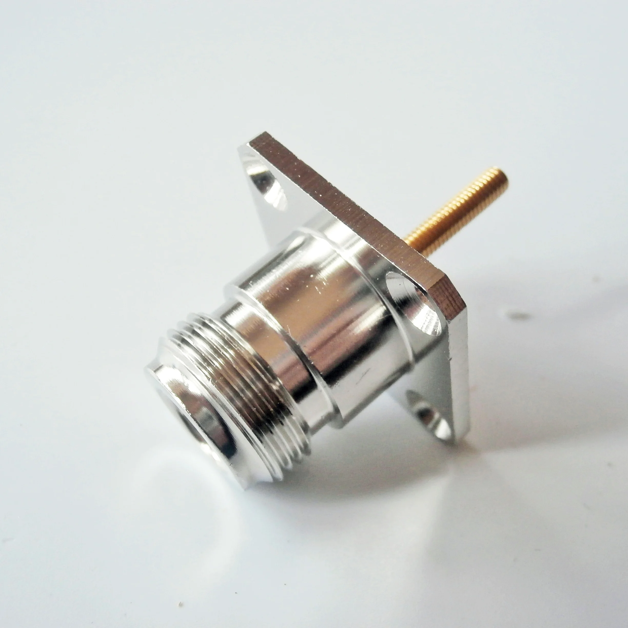 

1X Pcs RF Connector Socket N Female With 4 Hole Flange Panel Chassis Mount Plug Copper conductor column RF Coaxial Adapters