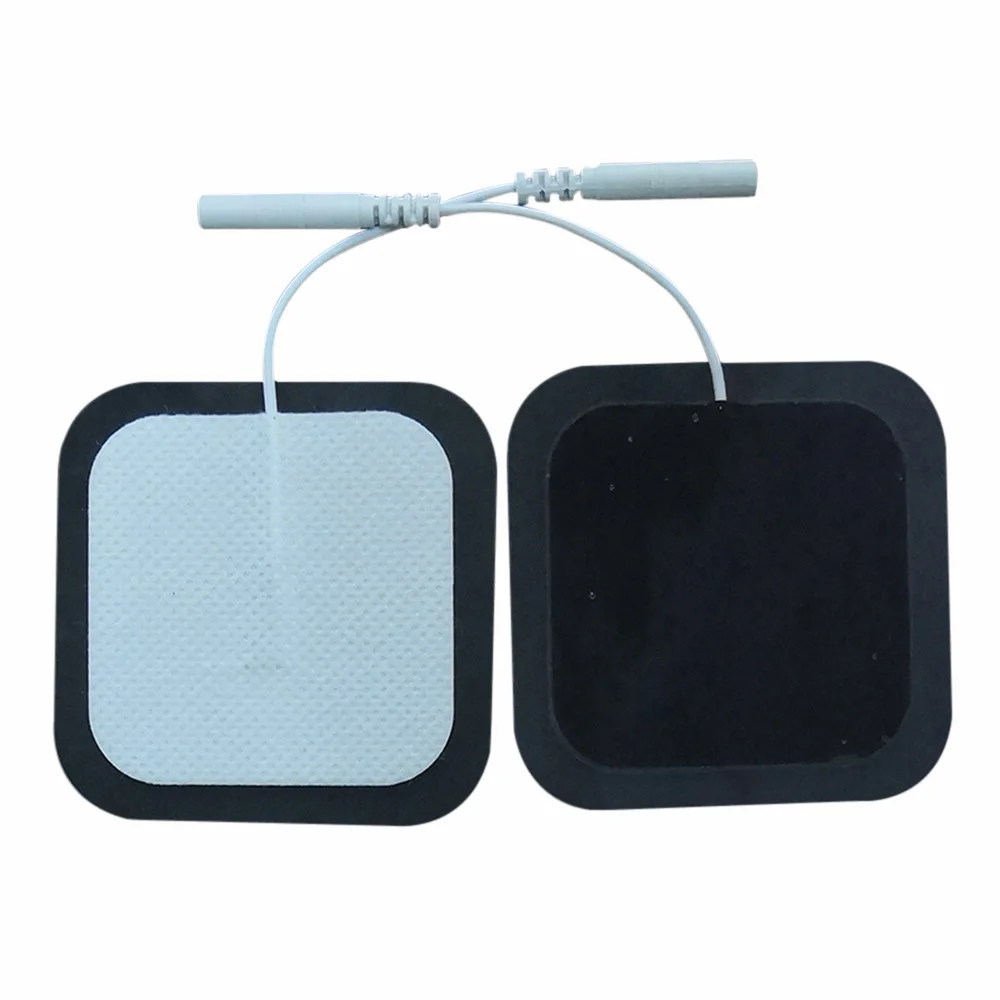 10 шт. 2 гнезда 5*5 см многоразовые силиконовые гелевые электроды подушечки для мышц нерва стимулятор Tens Цифровая терапия самоклеющиеся подушечки