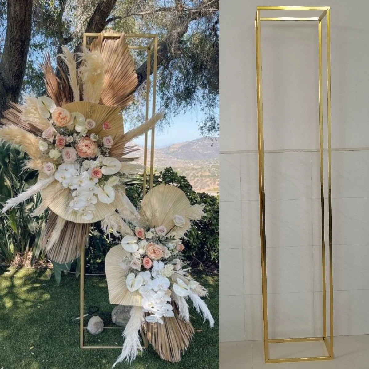 花の形をした金属製のフラワースタンド 3個 結婚式 誕生日 大型の長方形の背景 幾何学的なディスプレイ パーティー用自作デコレーション Aliexpress