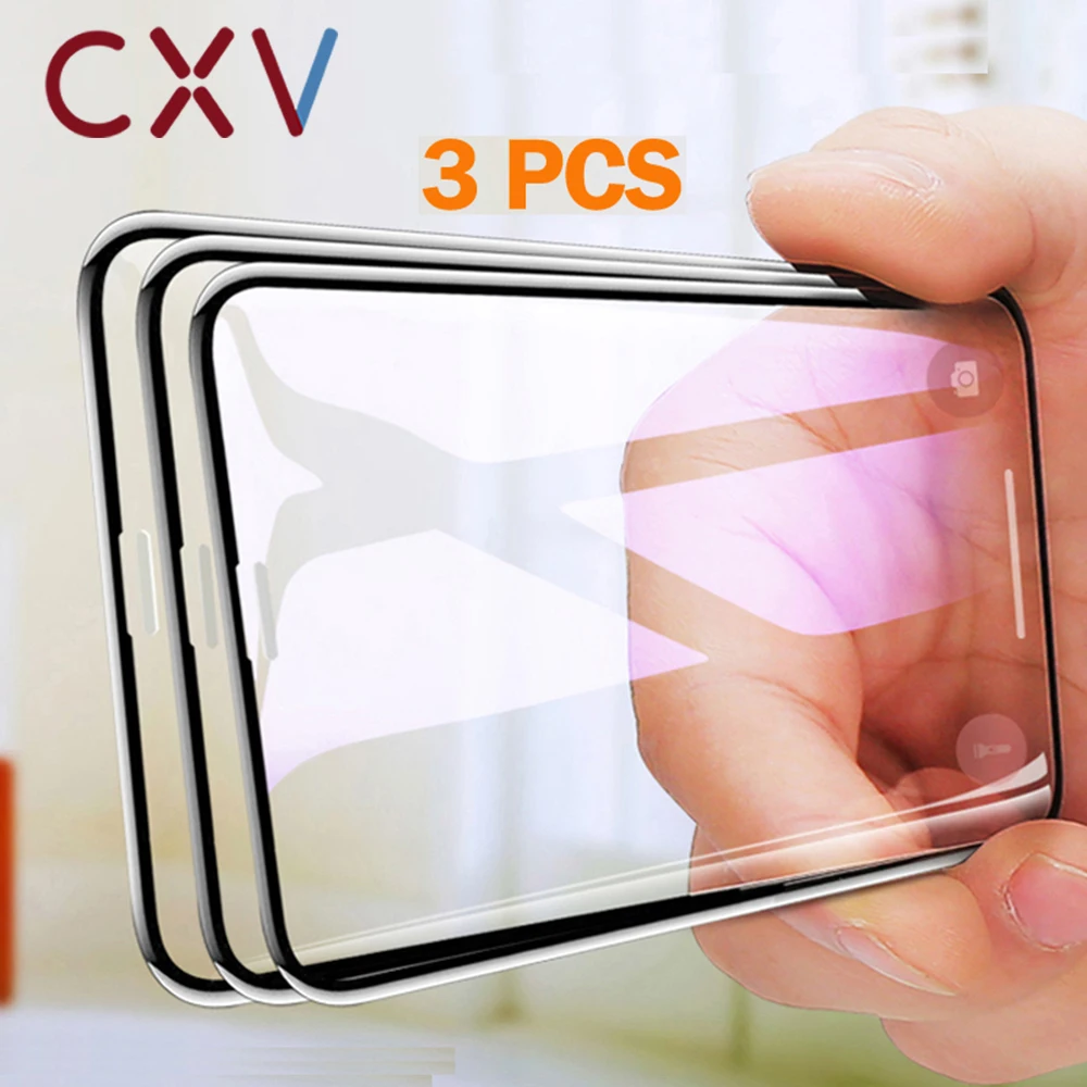 Закаленная Защитная пленка для экрана изогнутая iPhone X XR XS Max glass 9D Защитное стекло