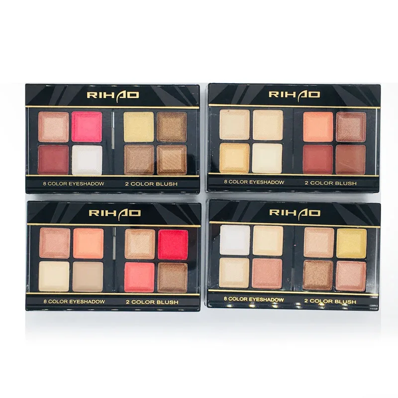 

8 Color Eyeshadow 2 Color Blush Makeup Set Box Eye Shadow Brush Flush Blush Plate Cosmetics Shimmer Sets