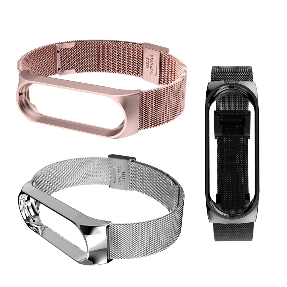 ALPQ Классический роскошный браслет из нержавеющей стали mi lanese Loop mi Band 4/3 наручный автоматизированный Браслет замена для Xiaomi mi Band 4 3