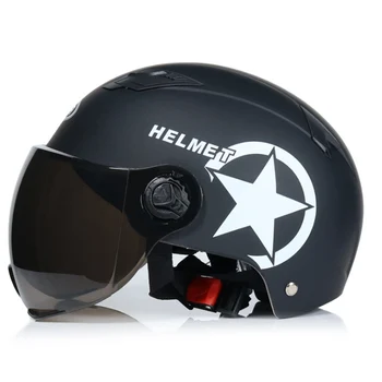 

Motorcycle Half Motorbike Helmet Open Face Helmet ABS Motorcycle Half Face Helmet Sunscreen Lens Ultraviolet-proof Protective