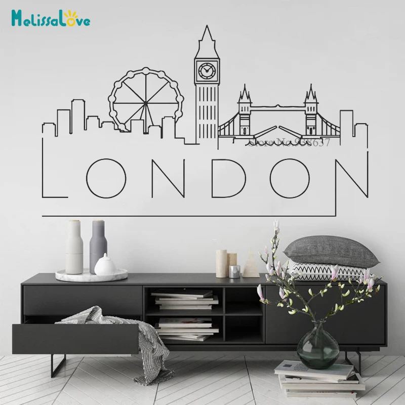 WALL ART STICKER DECAL MURAL TEXT QUOTE DECORATIVE FAMOUS LONDON PLACES 
