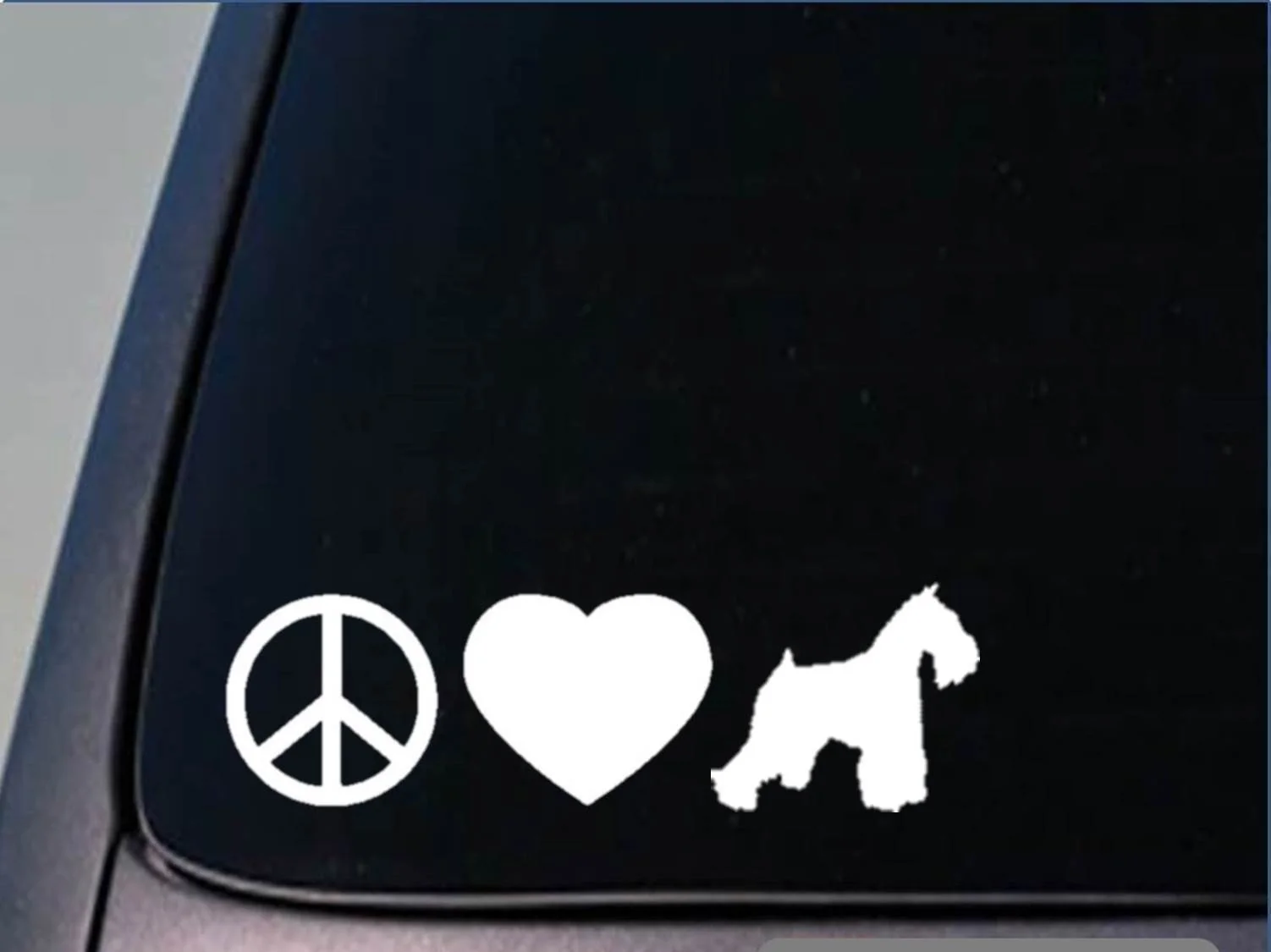 Peace love Schnauzer наклейка " виниловая миниатюрная гигантская стандартная наклейка на компьютер
