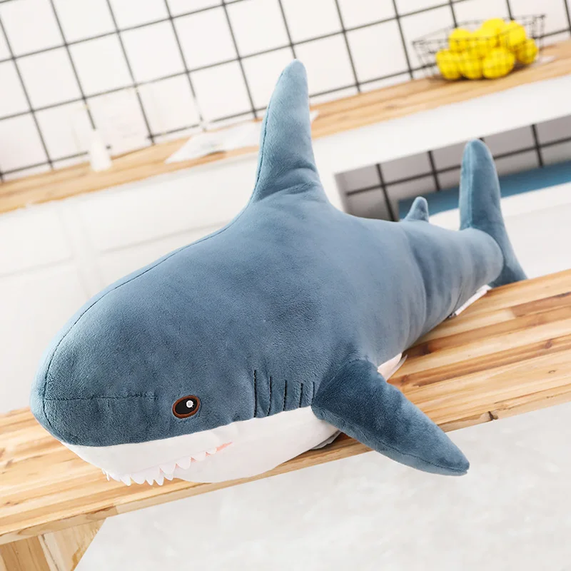 

140cm Giant Shark Plush Toy Soft Stuffed Speelgoed Animal Reading Pillow for Birthday Gifts Cushion Doll Gift For Children