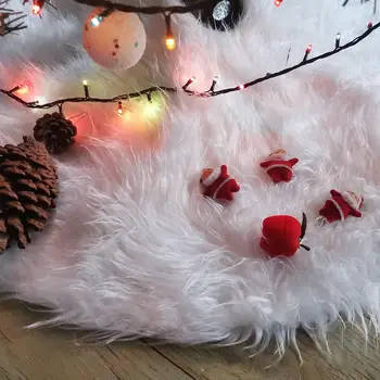 

Christmas Tree Skirt 1pc White Carpet Christmas Tree Skirt Base Floor Mat Cover For Christmas Tree Decoration New Year Home