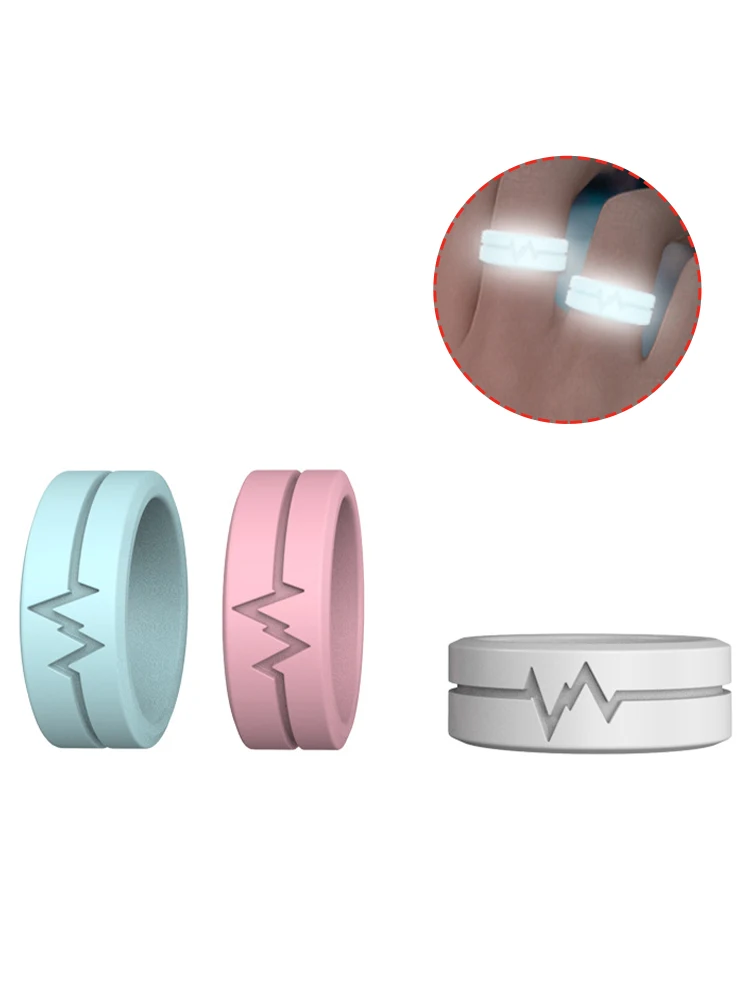 Unisex Silicone Ring Fluorescent Ring Luminous Glow In The Dark Creative For Men Women Anniversary Birthday New Year Gifts