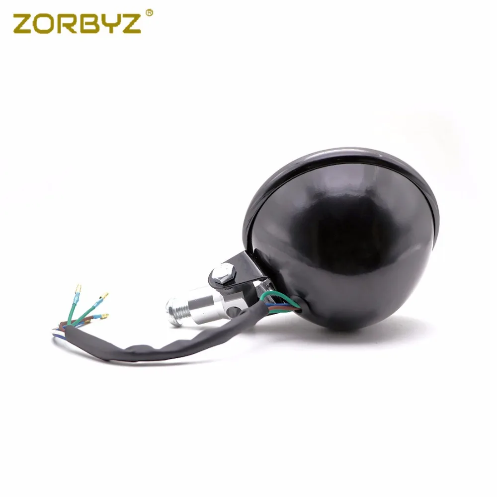 ZORBYZ ретро мотоцикл черный металл круглые галогенные лампы фары для Honda Kawasaki Harley Кафе Racer на заказ