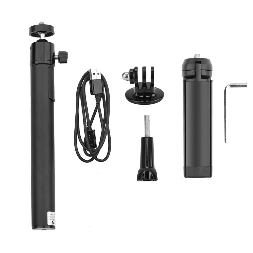 Для DJI Osmo экшн Камера ручной Мощность банк Батарея палка для селфи ручной захват удлиняющийся монопод Дата-кабель USB к на TYPEC - Цвет: Золотистый