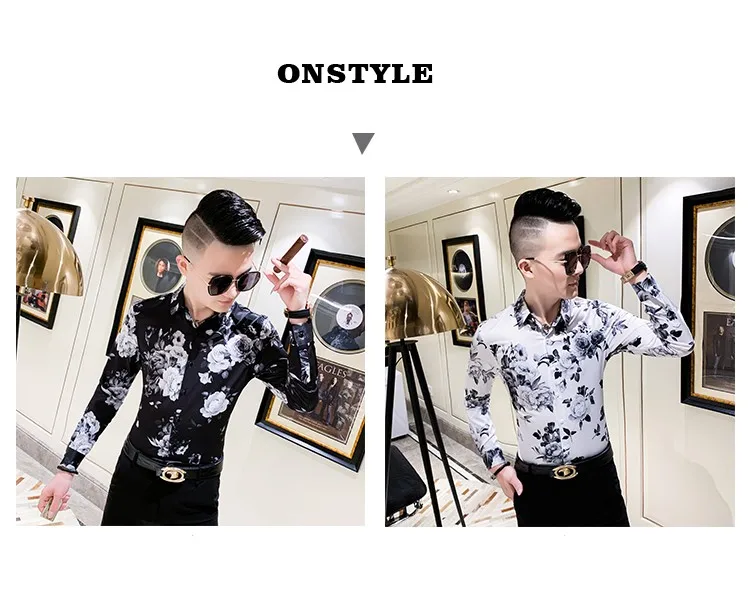 Camisa Masculina, Осень-зима, мужские повседневные рубашки с длинным рукавом, уличная одежда, цветочные рубашки для мужчин, одежда, camisa masculina 3XL