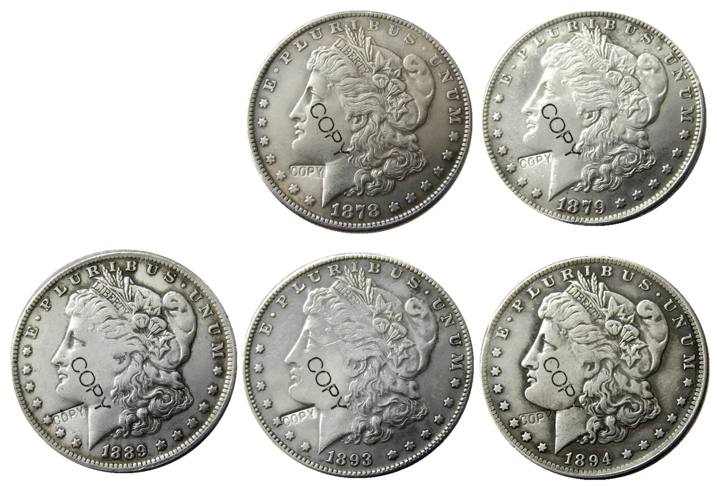 Монеты США 1878cc 1879cc 1889cc 1893s 1894 5 шт. копия моргановских долларов монеты с