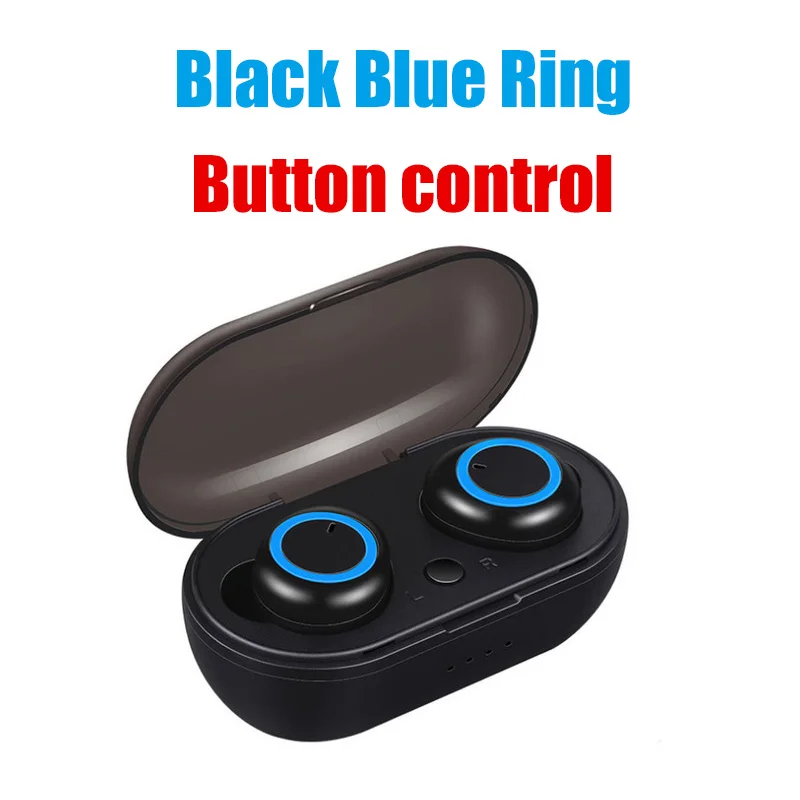 Black blue Ring B Беспроводные Bluetooth наушники TWS 5,0 bass air наушники спортивные гарнитуры с микрофоном для iphone xiaomi dots PK T1 pro gt1 tws - Цвет: Black blue Ring B