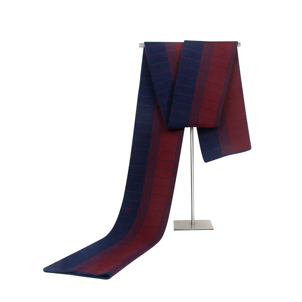Wine Red Men Scarf FS британский стиль зима кашемир для мужчин шарф Элитный бренд классическая плед шарфы для женщин хиджаб средства ухода за кожей шеи теплые пашмины - Цвет: Wine Red Men Scarf
