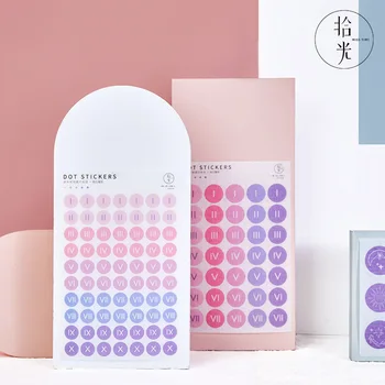 

Color Dot Round Stickers for 2020 Journal Letter Number Stickers Decorative Kawaii Stationery Scrapbooking DIY Diary Album Stick